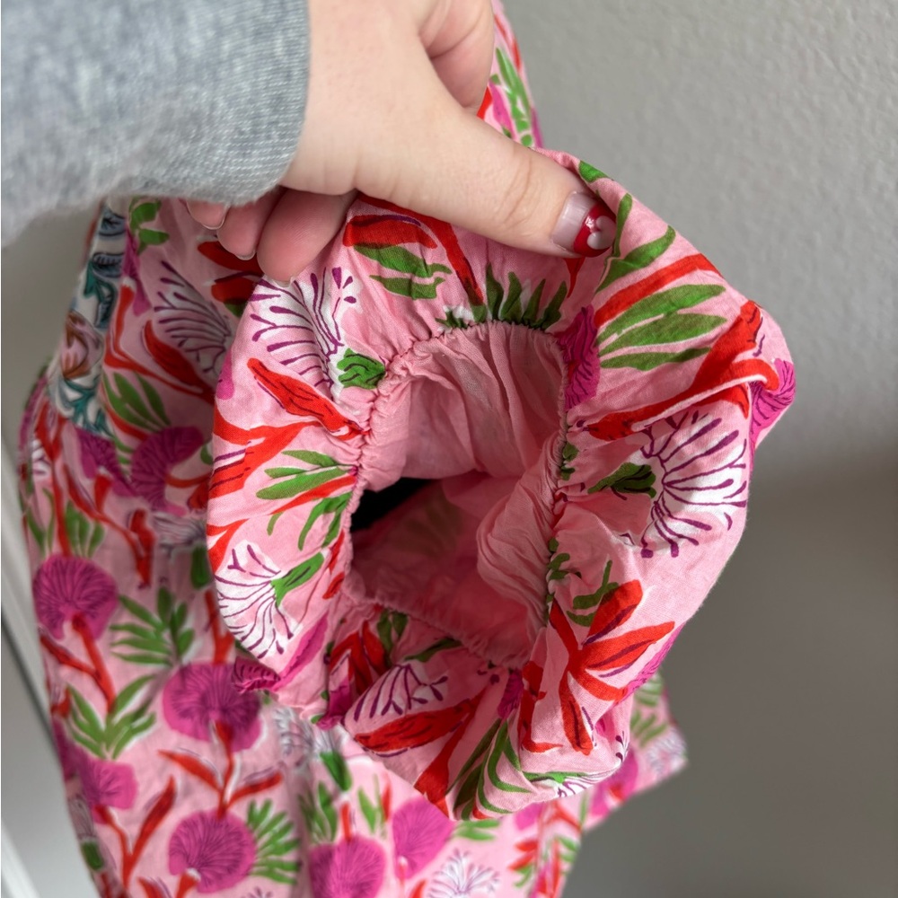 THML Pink Floral Boho Peasant Top Small - Picture 4 of 7